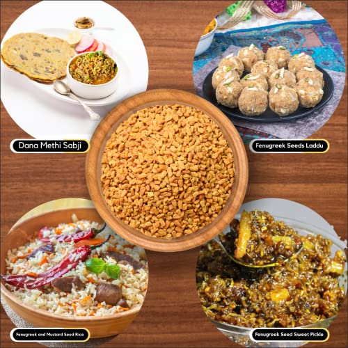 Organic Fenugreek Seeds Also Known As Methi Seeds And Trigonella Foenum-Graecum | Usda Certified | Vegan | Preservative Free | Product Of India - 453G Resealable Pack #TOP1