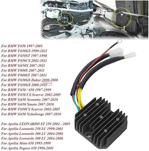Miniatura 2 de Rectificador Aluminio Motocicleta Regulador de Voltaje Rectificador Rectificador Accesorios de Repuesto para 650 F650 GS ST CS G650X F800S F800ST