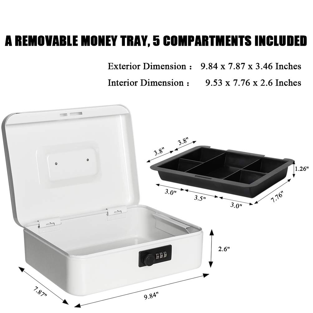 Amazon | Jssmst 大型キャッシュボックス コンビネーションロック付き