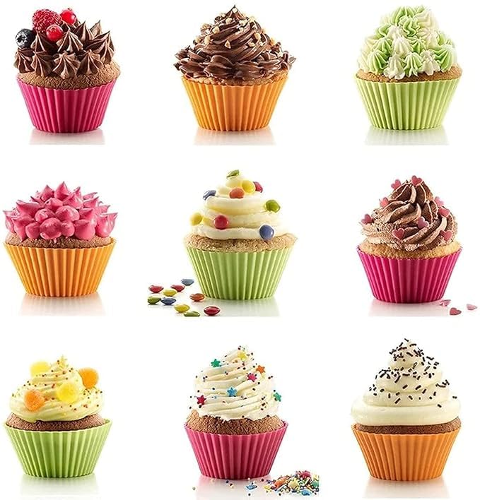 Image of Multi-Purpose Silicone Mould for Muffins, Cakes, Idlis & Chocolate,Cupcake, Jelly, Dhokla, Non-Stick, Heat-Resistant, BPA-Free, Flexible & Durable, and Steaming Ideal for Oven, Microwave(12)