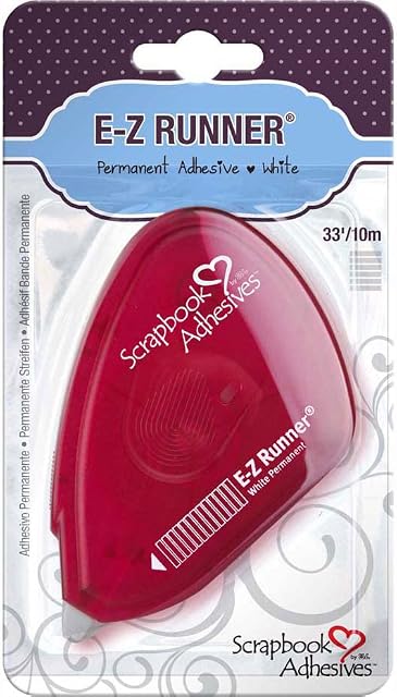 Scrapbook Adhesives by 3L, E-Z Runner Permanent Strips, Permanent, White 33ft/10m