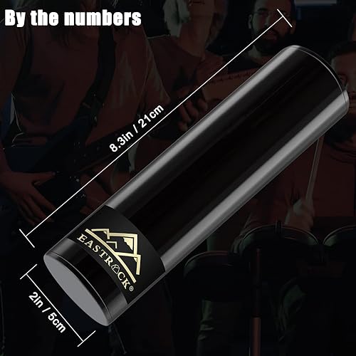 Miniatura 2 de EASTROCK Instrumento de percusión cilíndrico de acero inoxidable, 2 piezas, ritmo latino, percusión con 2 cocteleras de huevos para acompañamiento