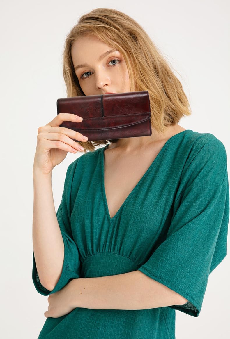 Wallets for Women Large Capacity Leather Clutch Wallet Card Organizer Women's Purse - Image 2