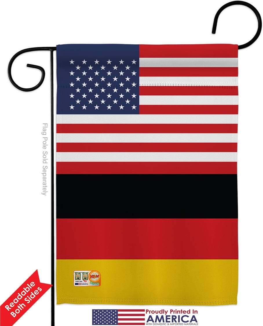 Germany US Friendship Garden Flag Set with Stand Regional USA American Alliance World Country Particular Area Small Decorative Gift Yard House Banner Double-Sided Made In 13 X 18.5
