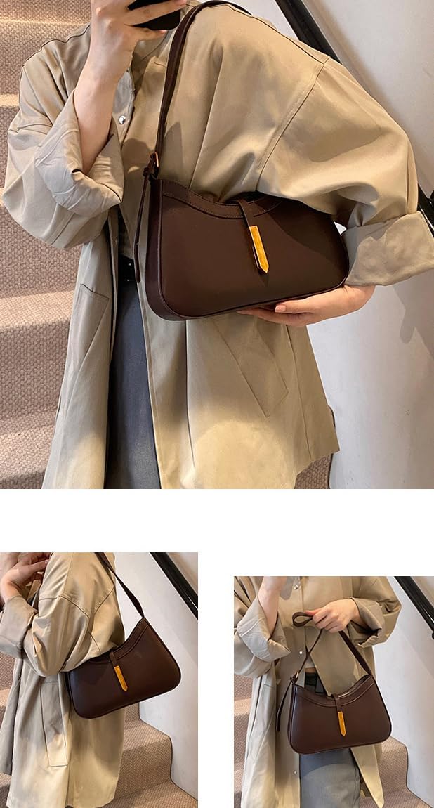 Hobo Bags for Women PU Leather Shoulder Bag Small Purses Vintage Satchel Tote for Work Travel