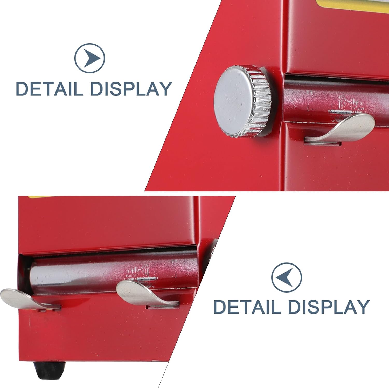 SUPVOX Stainless Steel Toothpick Holder Automatic Retro Style Toothpick Dispenser Red Mechanical Twist Design for Kitchen and Dining Use