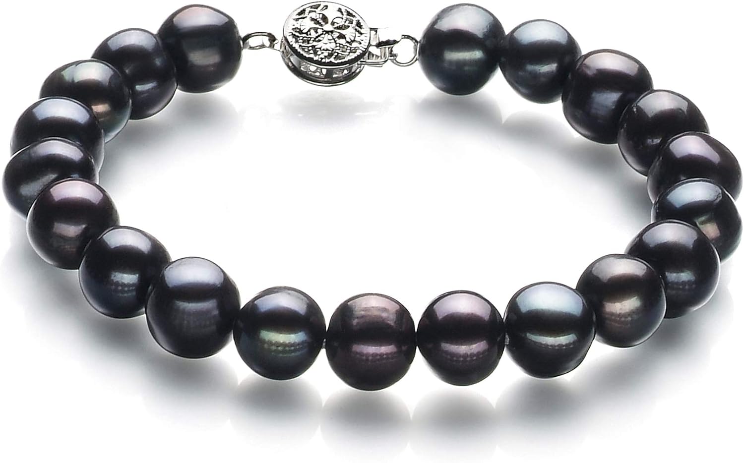 Kaitlyn Black 8-9mm A Quality Freshwater 925 Sterling Silver Cultured Pearl Set For Women