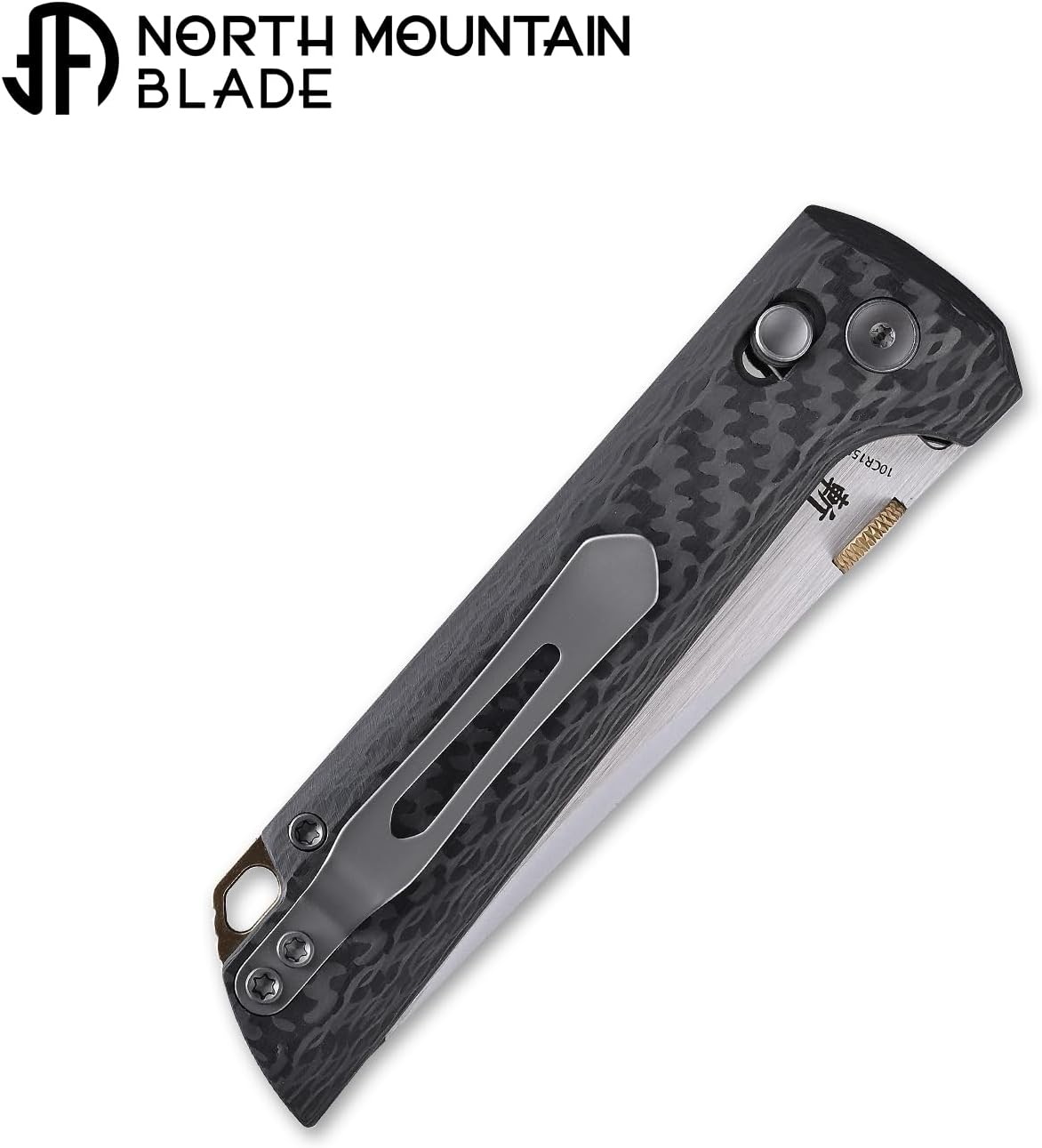 Folding Pocket Knife for Men, CHOP New.45-Style Thumb Disc Tanto, 3.59” Copper-Inlaid Damascus Steel (10Cr15CoMoV Core), G10 Handle, Outdoor Camping EDC With Reversible Pocket Clip(2418 CF 5)