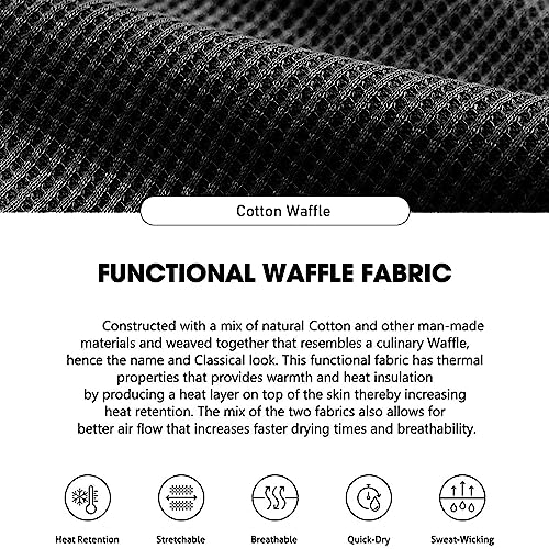 Men's Long Johns Waffle Knit Thermal Winter Cotton Top Bottom Underwear 2 Pcs Set4