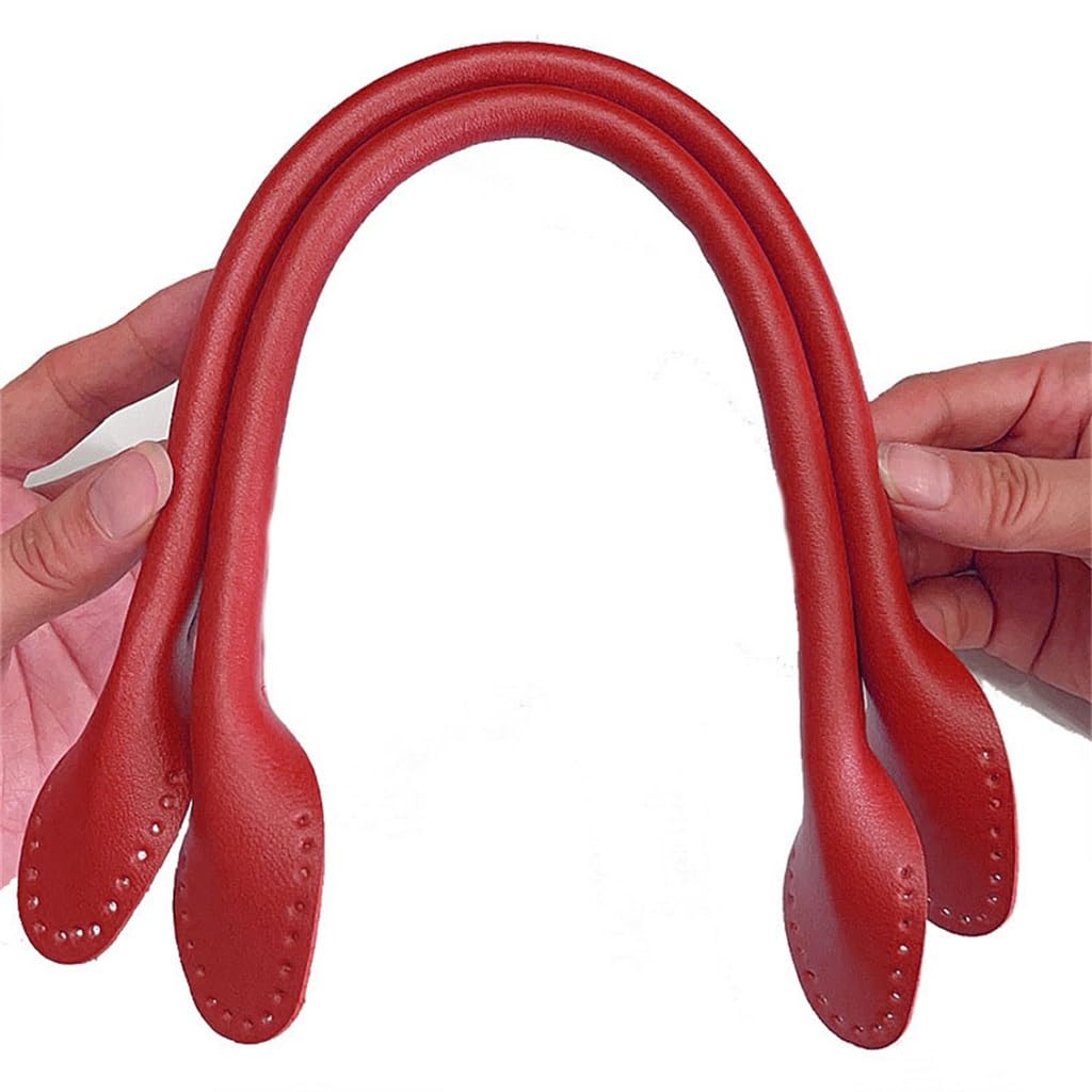 Poignée en cuir rouge de sac à main : sangle de rechange à coudre soi-même
