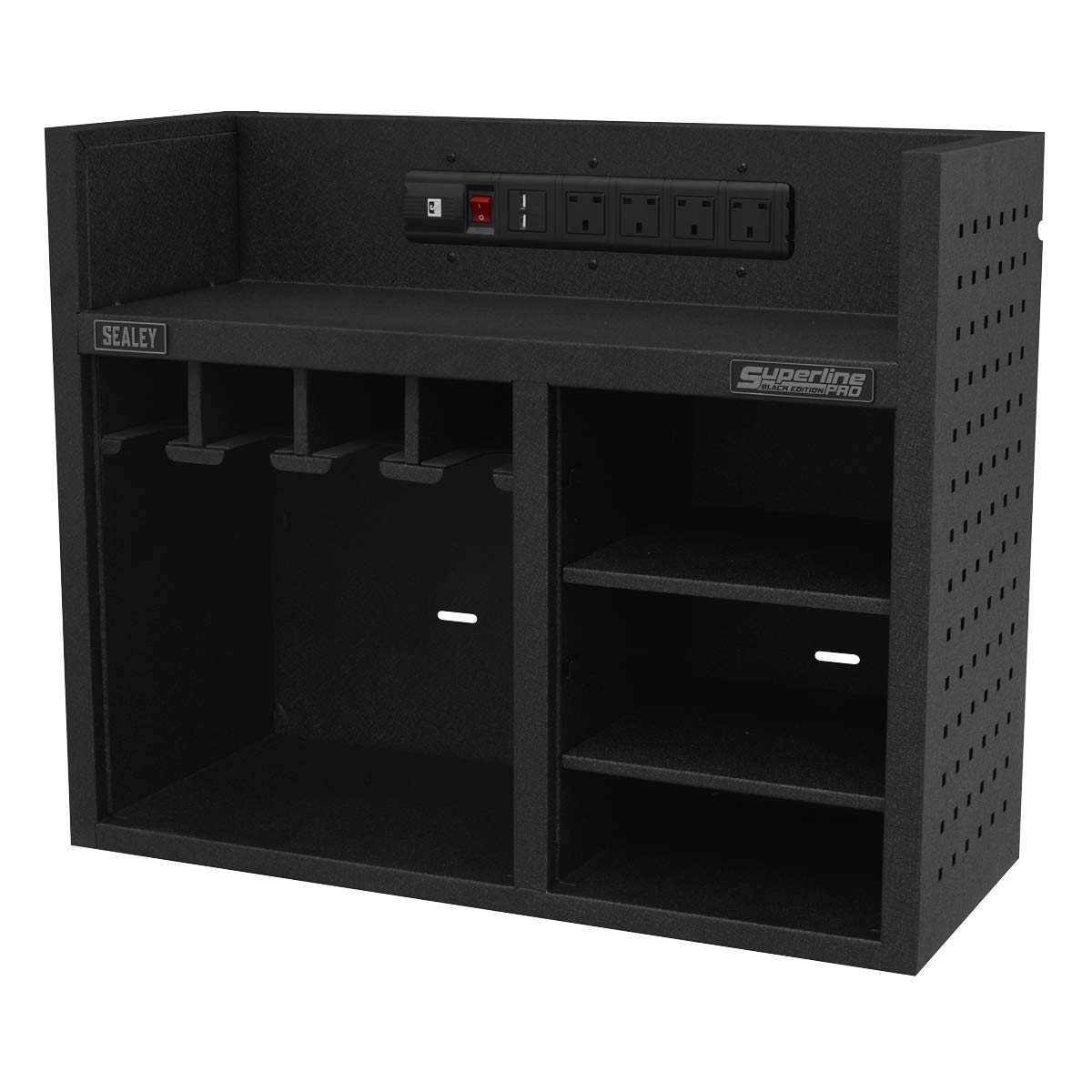 Sealey AP30SRBE 760mm Power Tool Storage Rack with Power Strip