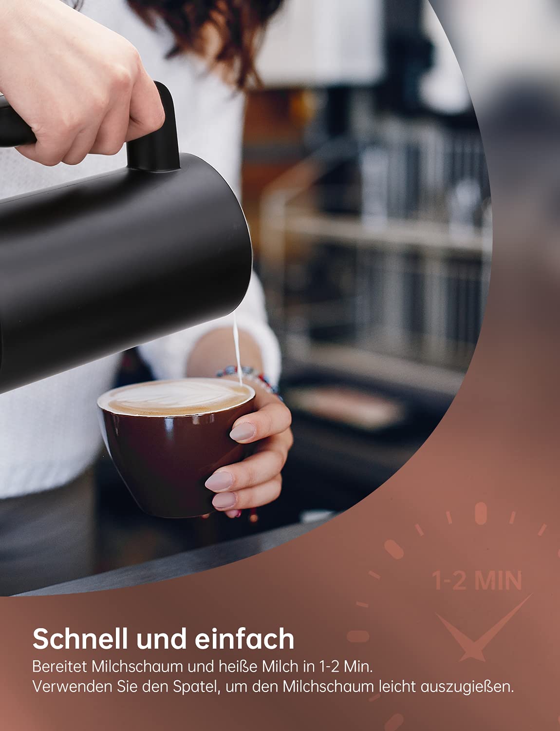 YISSVIC Elektrische melkopschuimer automatisch 4-in-1 elektrisch