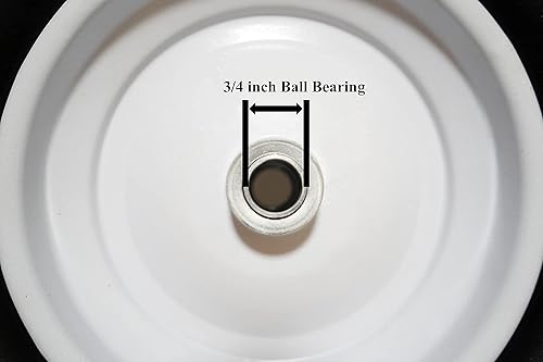 Miniatura 2 de Juego de 2 neumáticos para carretilla 4.804.00-8 sin plano con rodamiento de rueda de 34 y 58, cubo de 3-6 pulgadas, neumáticos de goma sólida de 16