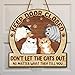 Pawfect House Keep Door Closed, Never Let the Cats Out - Cat Personalized Custom Shaped Home Decor Wood Sign - House Warming Gift for Pet Owners, Pet Lovers Cat Wall Art (2 Cats)