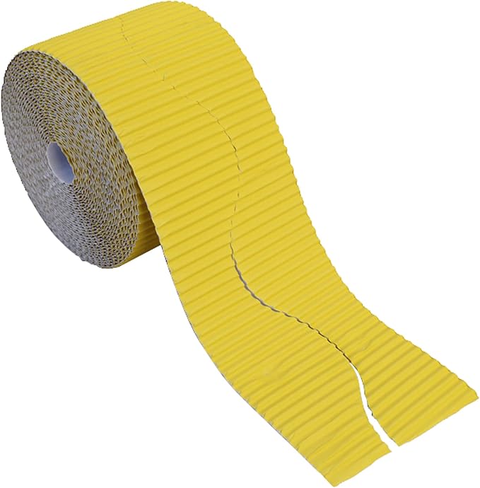 Bright Ideas Rouleau De Bordure Ondulée Naturel Pour Présentations Scolaires - 10cm X 7,5m - Bordure Décorative Pour Affichages