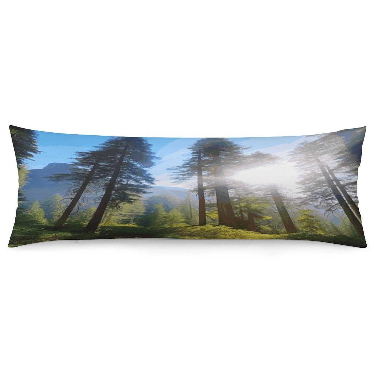 National Parks Sunshine Trees Pillow Case Soft Breathable Long Pillowcover Pillow Protector Suitable for Sofas Car Chairs and Any Room