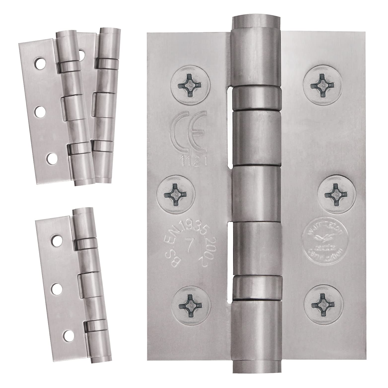 Eai Stainless Steel Door Hinges 3 Inch / 76Mm Ball Bearing | 2 Pair [4 Hinges & Screws] |