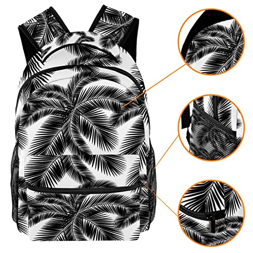 Sac à dos de voyage feuilles noires et porte-bouteille intégré