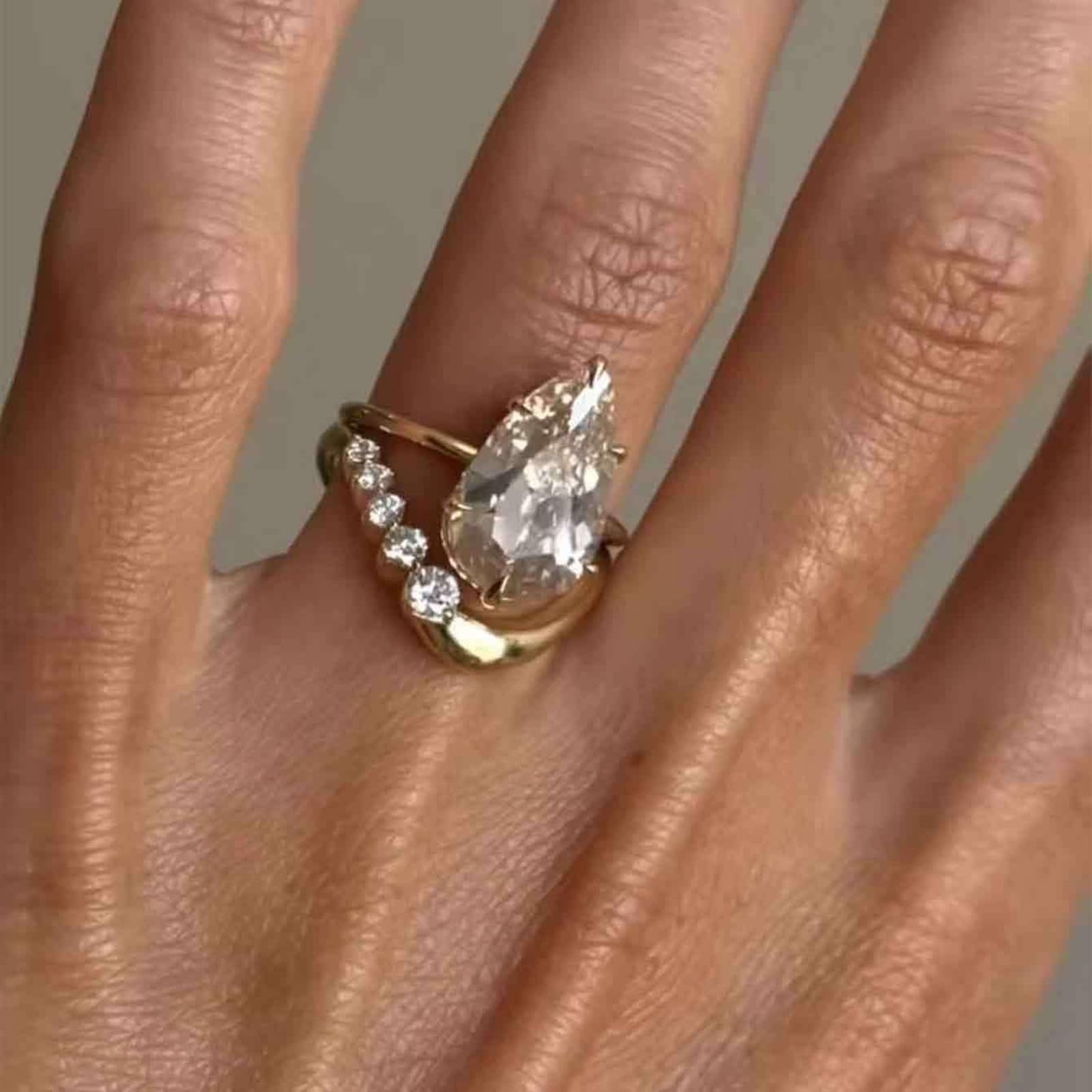 Alianzas de boda, de oro auténtico, apilables, con moissanite, 1,5 ct, oro blanco, 2 unidades