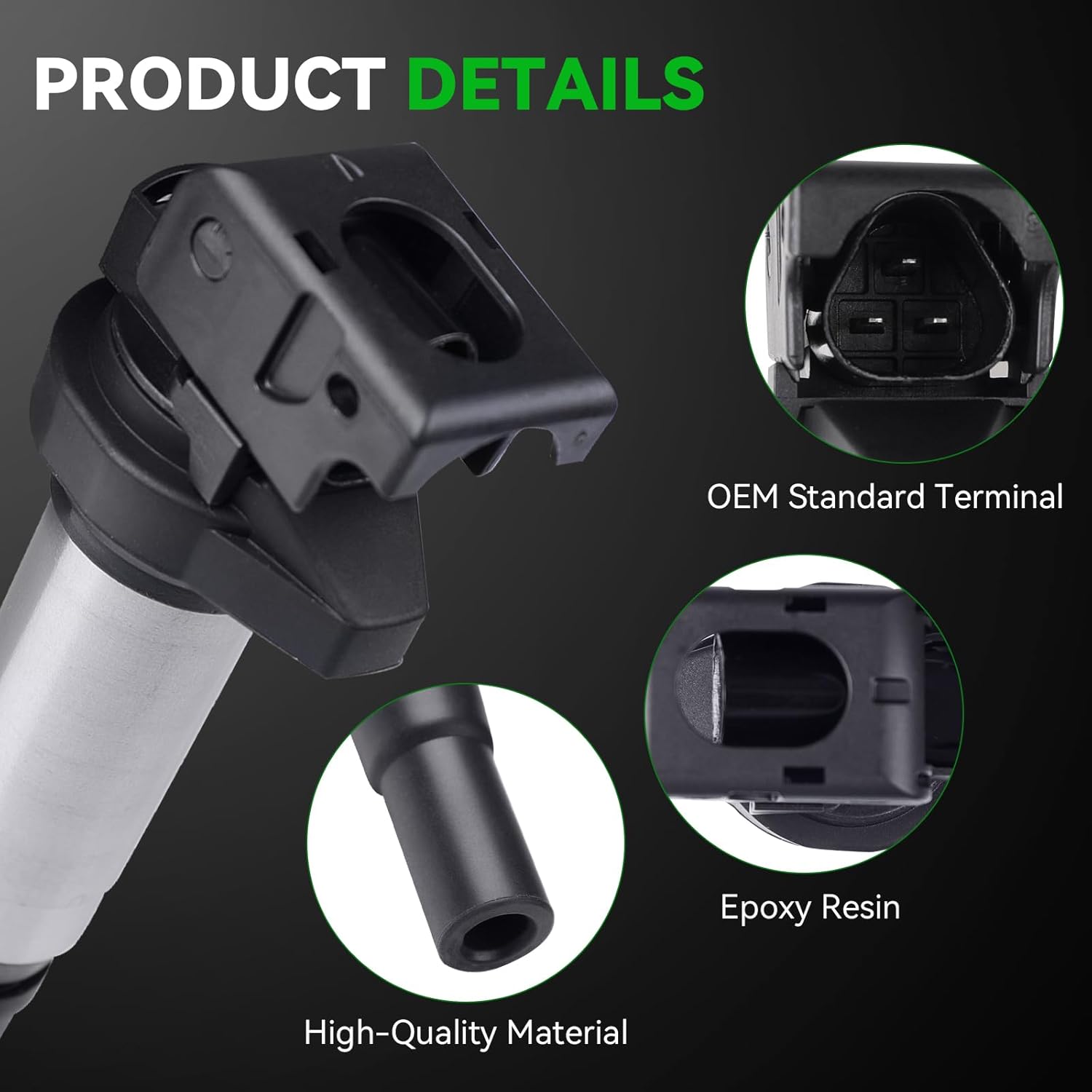 Ignition Coil Pack Compatible with Mini Cooper 2007 L4 1.6L Naturally, Cooper Countryman 2011-2016 L4 1.6L Turbo, Cooper 2008-2013 L4 1.6L Turbo, Cooper Paceman L4 1.6L Turbo, Set of 4