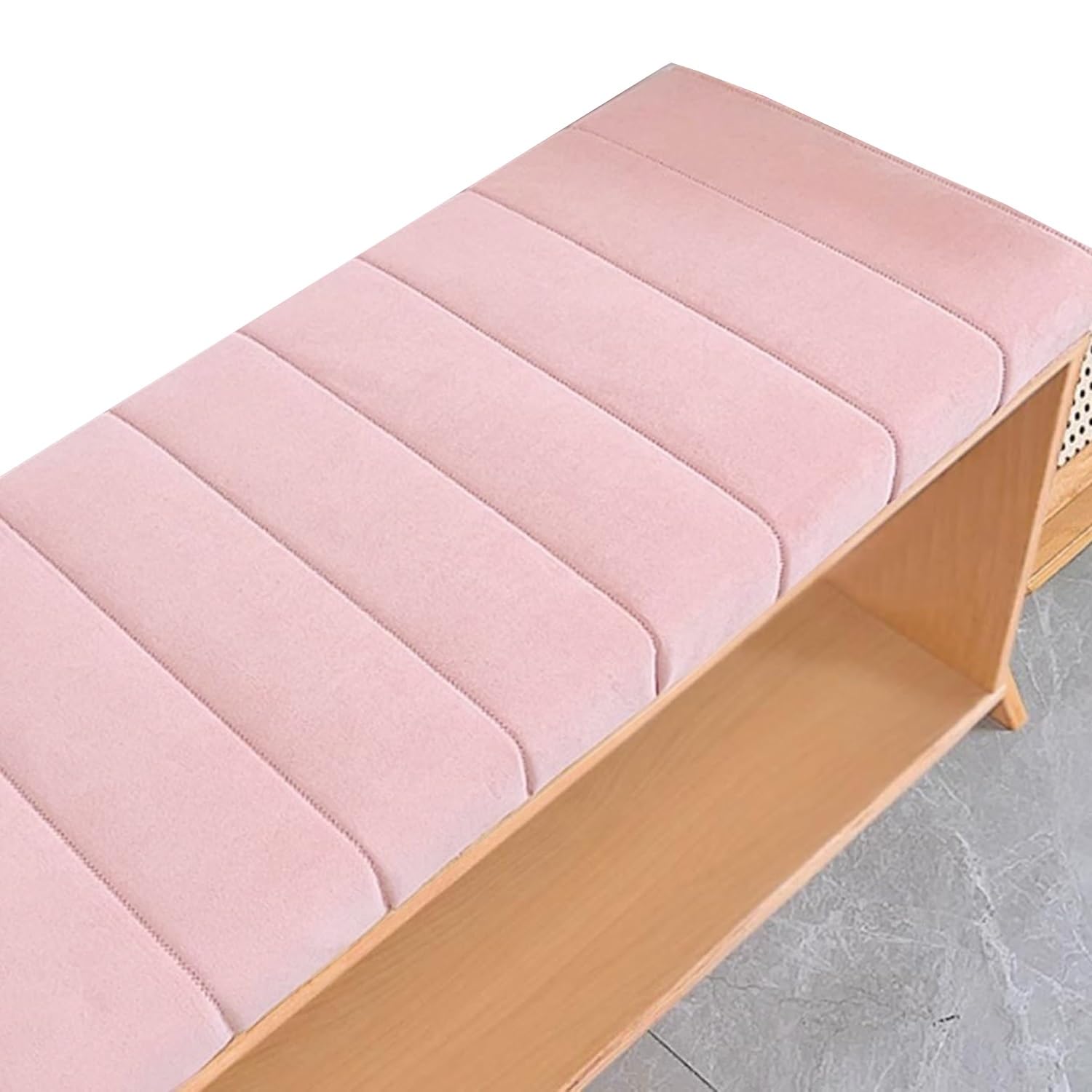 Moismk Pink 4 Cm Thick Bench Cushion 140/120/150/Cm X 40Cm 2/3 Seater Outdoor/Indoor Seat Cushion Washable, 45D High Resilience Foam, With Zipper(,140X35cm/51X14in)