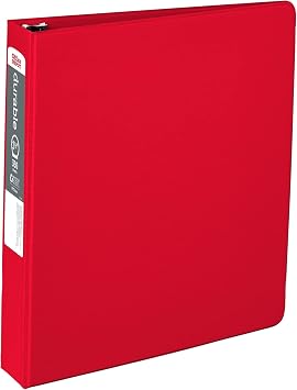 OfficeMax Durable Reference Binders with Round Ring 1-1/2". Red