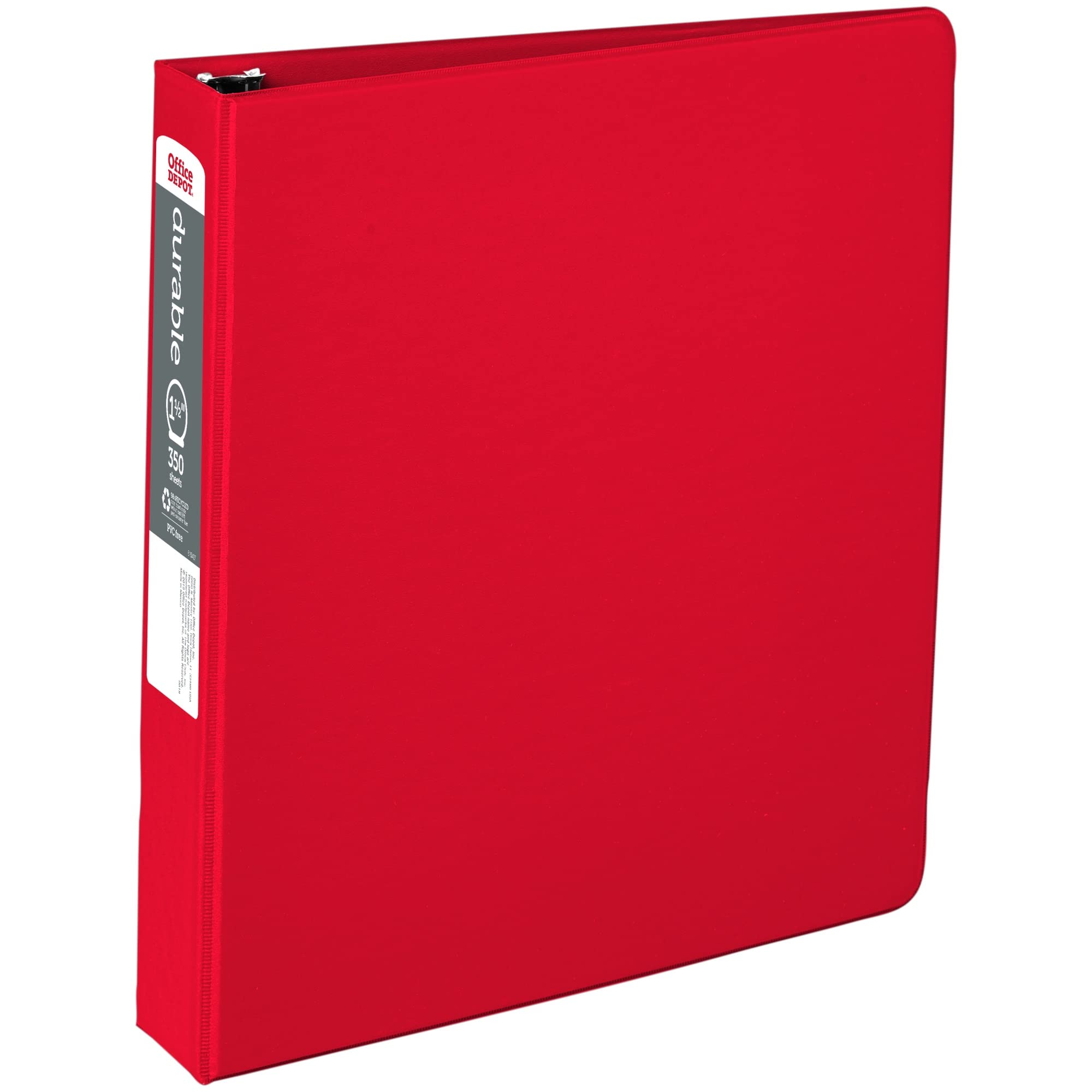 OfficeMax Durable Reference Binders with Round Ring 1-1/2. Red by OfficeMax