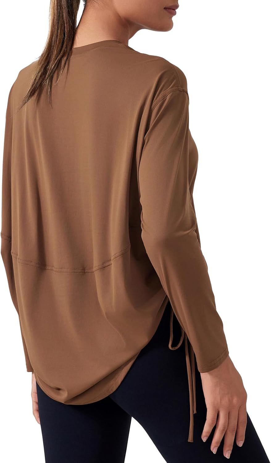 altiland Drawstring Side Ruched Long Sleeve Workout Shirts for Women, Buttery Soft Running Gym Athletic Yoga Tops Loose Fit