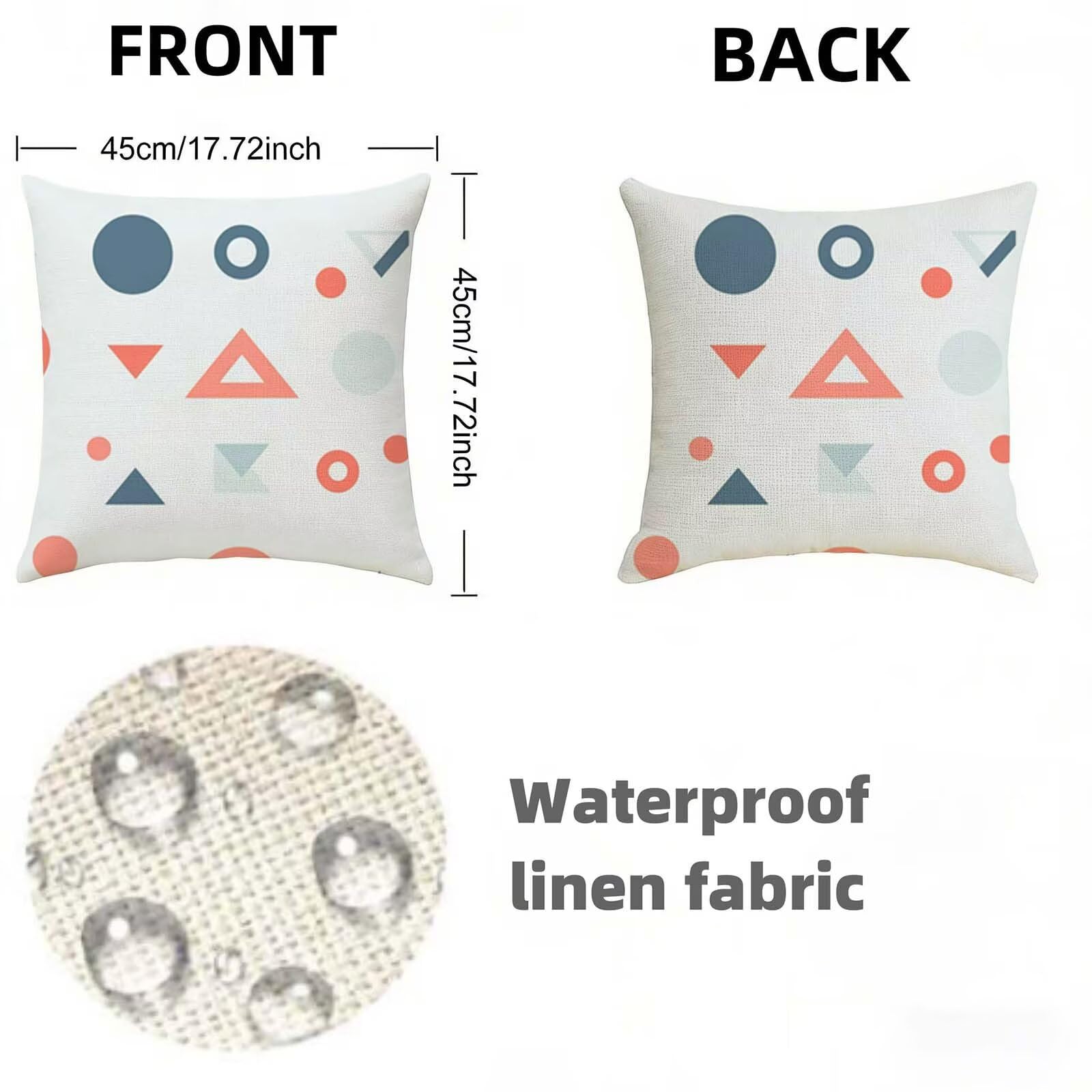 Proste poszewki na poduszki 80 cm x 80 cm, zestaw 2 szt., jednokolorowe, dwustronne, trwałe, można prać w pralce, do salonu, odświeżenia, idealna dekoracja domu, prezent X-116