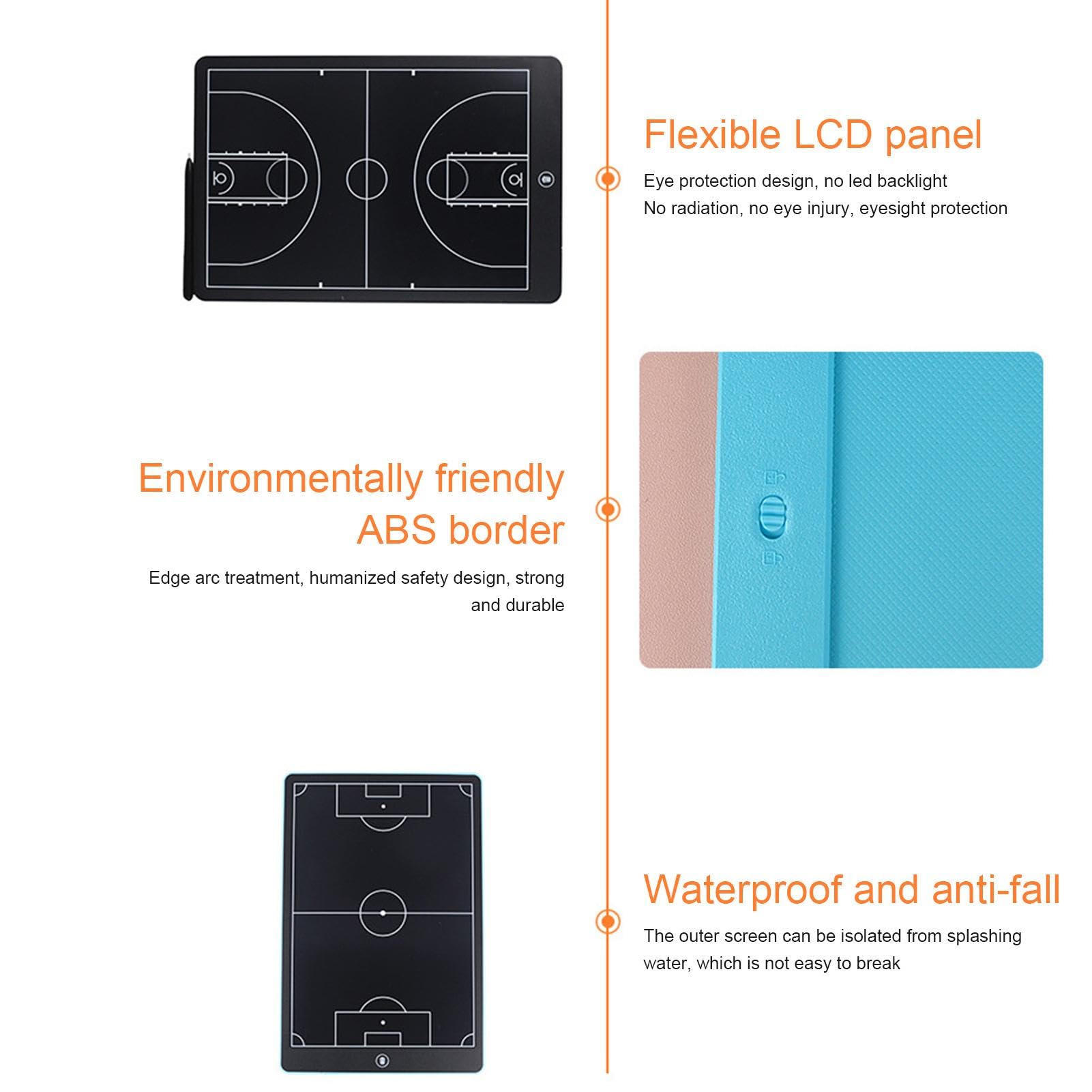 Tablette de dessin LCD | Tableau tactique de handball de 40,6 cm – Bloc d'écriture LCD sans papier – Équipement d'entraînement à l'eau – Tablette d'écriture LCD pour handball, stratégie