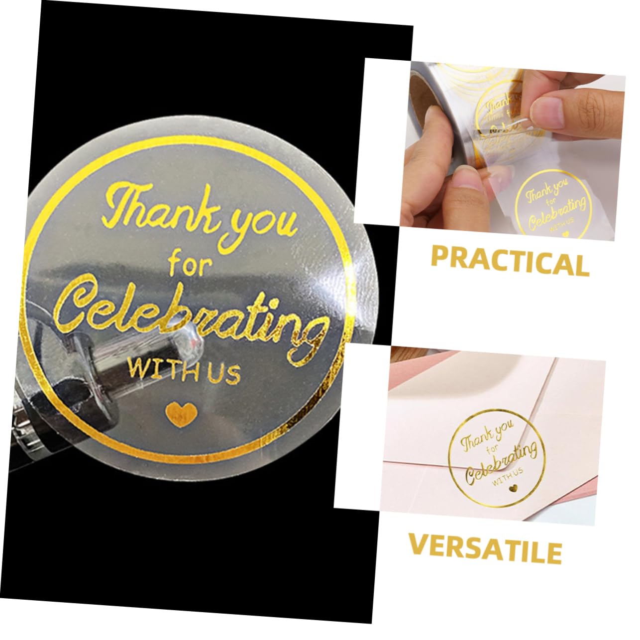 VILLCASE 10rollen Runde Dankeschön Aufkleber Mit Goldfolie Selbstklebend Für Geschenkverpackungen Und Bestellungen Dekorative Box Mit Dankestematik