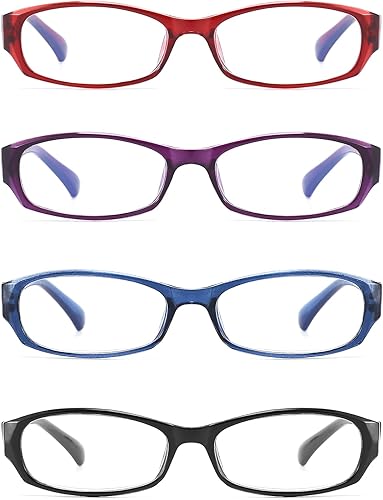 Miniatura 7 de Gafas de lectura para mujer y hombre, bloqueo de luz azul, 4 pares de lectores de computadora para mujer + 1.25 anteojos coloridos de calidad ligera