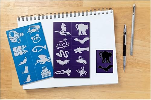 Miniatura 8 de 200 plantillas de pintura facial para niños, kit de plantillas de pintura facial y corporal, plantillas de tatuaje, adecuado para cumpleaños,