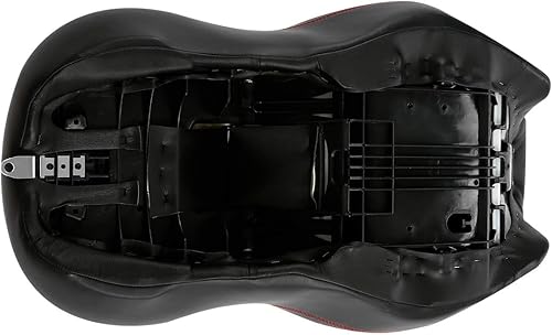 Miniatura 9 de TCT-MOTORPARTS Asiento de pasajero negro rojo para Harley Touring Road King Tri Glide 09 en adelante