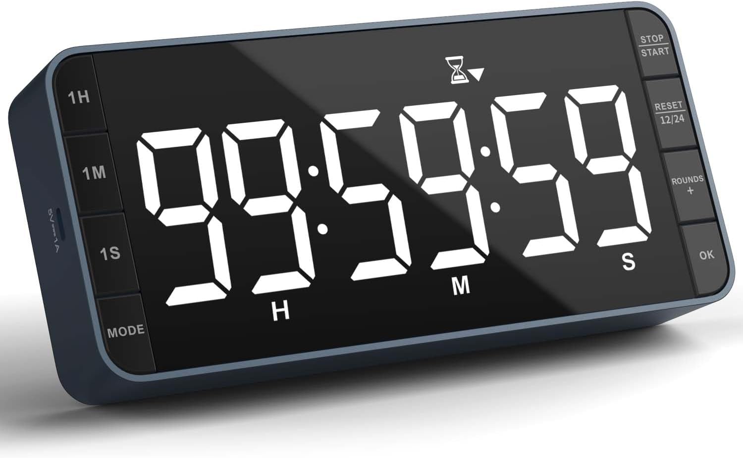 7.8" Digital Kitchen Timer with Large LED Display, Magnetic Rechargeable Countdown Timer, 5 Alarms & 4 Volume Levels, 99H Count Up/Down Timer for Cooking, Classroom & Study