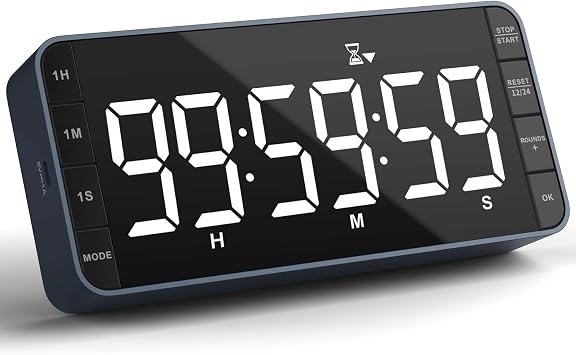 Large 7.8" Digital Timer with LED Display, Magnetic for Kitchen & Classroom