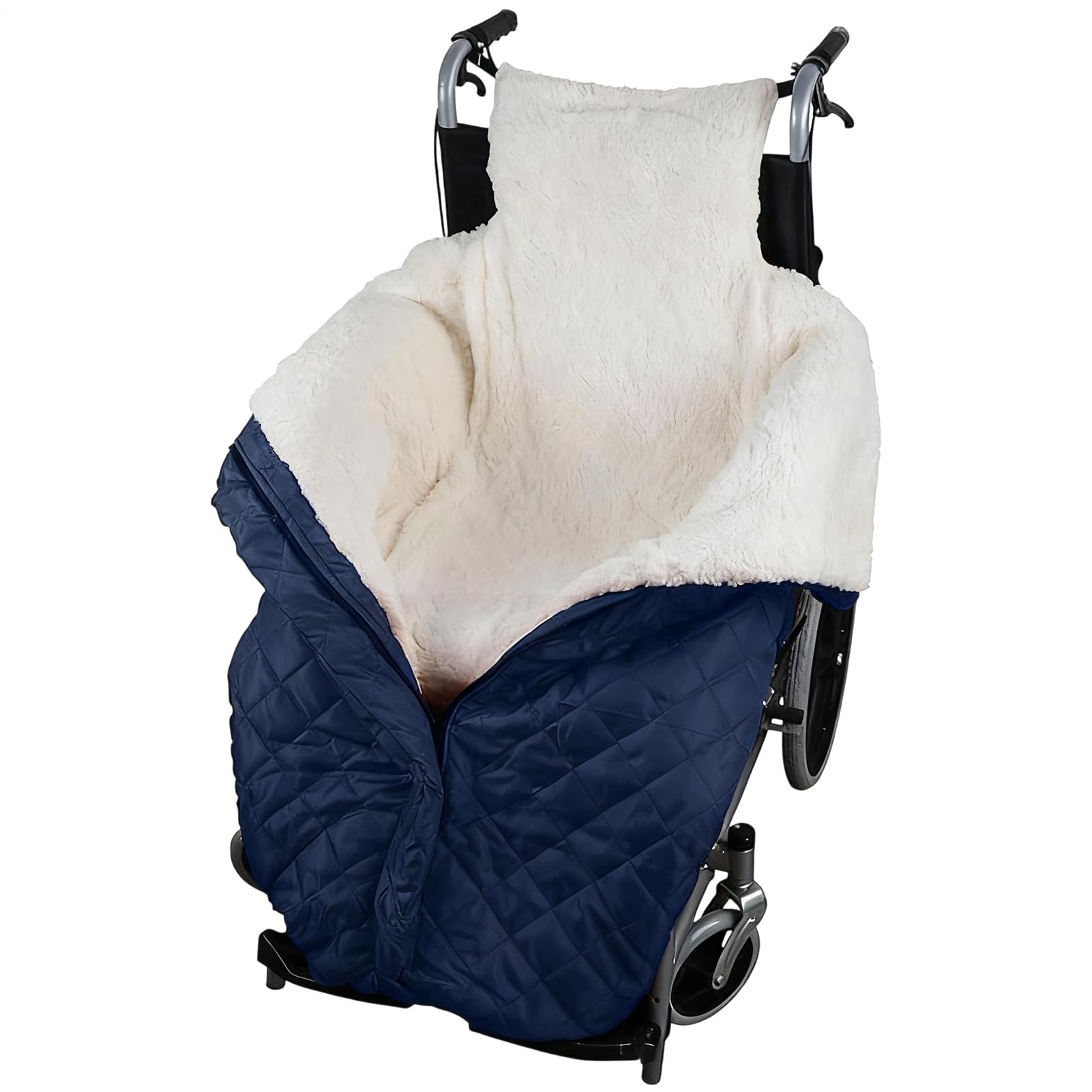 Couverture de fauteuil roulant polaire imperméable avec fermeture éclair