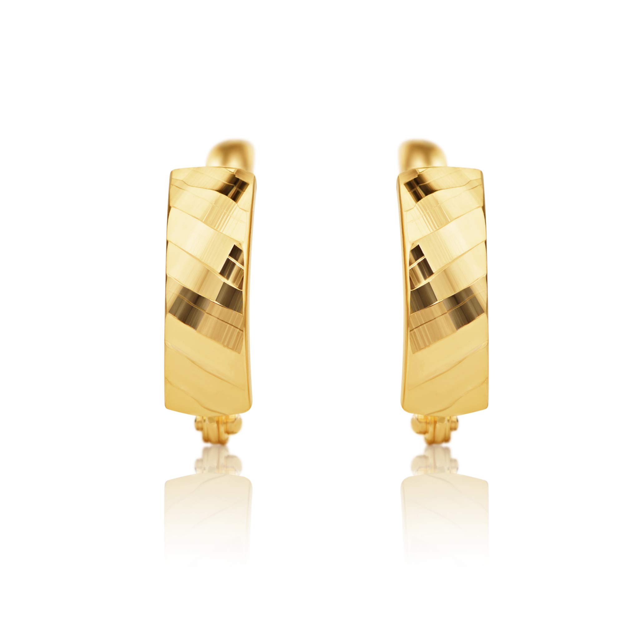 Pendientes de aro de oro amarillo 585 de 14 quilates – EP02