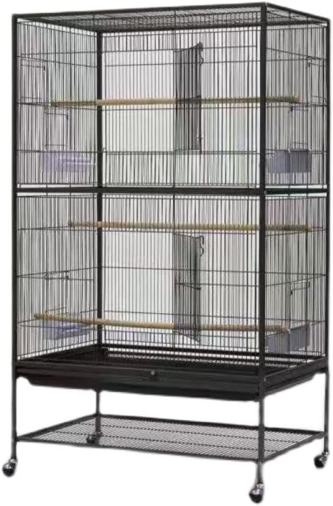 LAMPPE Jaula para hámster Pico Jaula de Loros de Doble Capa de Alambre de Hierro metálico Jaula de cría a Gran Escala Jaula de pájaros móvil 80 × 50 × 130 cm Espléndido