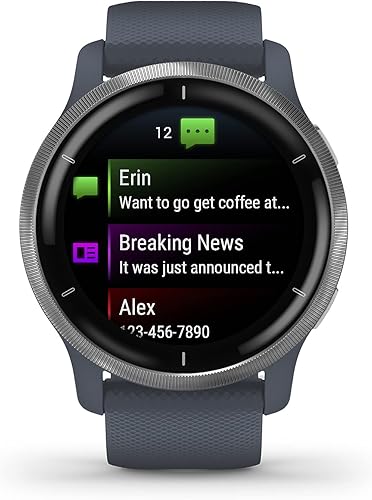 Miniatura 15 de Garmin Venu Reloj inteligente con GPS con monitoreo avanzado de salud y características de fitness Bisel de pizarra con caja negra y banda