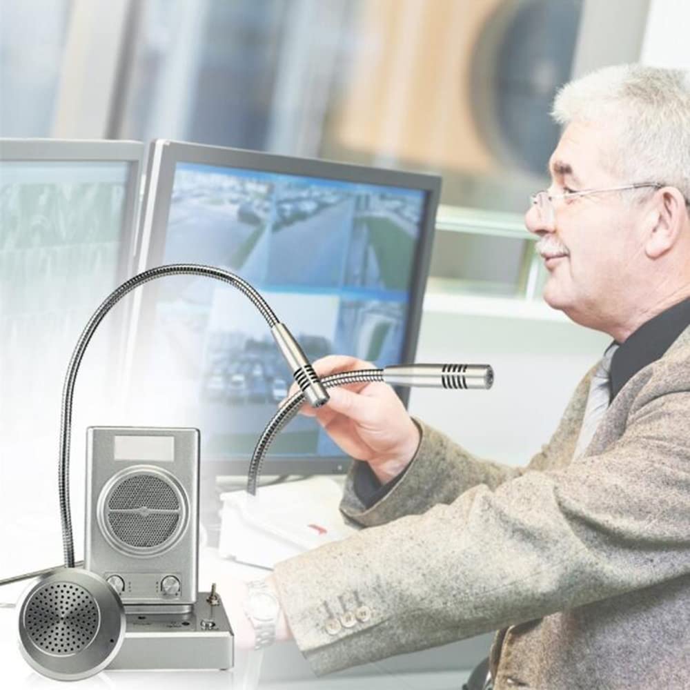 Sistema de Altavoces de Ventana, Sistema de intercomunicación de mostrador de Doble vía, micrófono y Altavoz Adecuado para Tienda, Oficina, Hospital, Banco