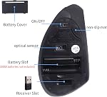 Ergonomic Mouse Wireless Vertical Mouse (USB+ Type-C) 2 in 1 Receiver with 6 Buttons 3DPI, Comfortable Grip Optical Cordless Mice with USB&USB C Adapter for Laptop/PC/Tablet/MacBook/Computer(Black)