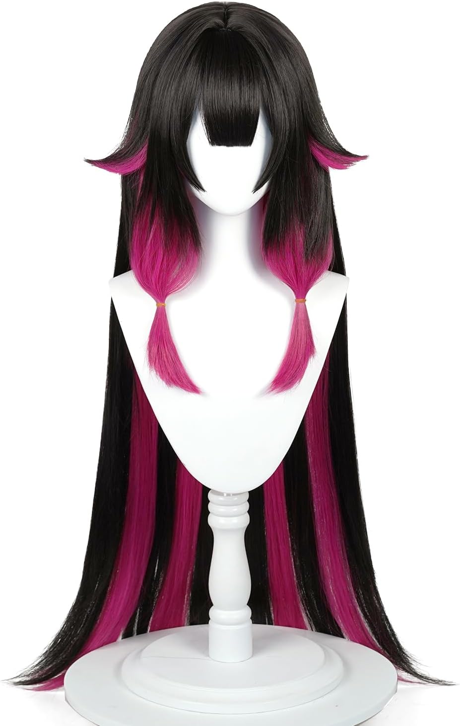 maysuwell Cosplay Wig for Genshin Impact Colombina Damselette Anime Wigs With Black Mix Light Purple Hair Synthetic Fabric with Free Wig Cap for Comic Con, Cosplay Show, Halloween