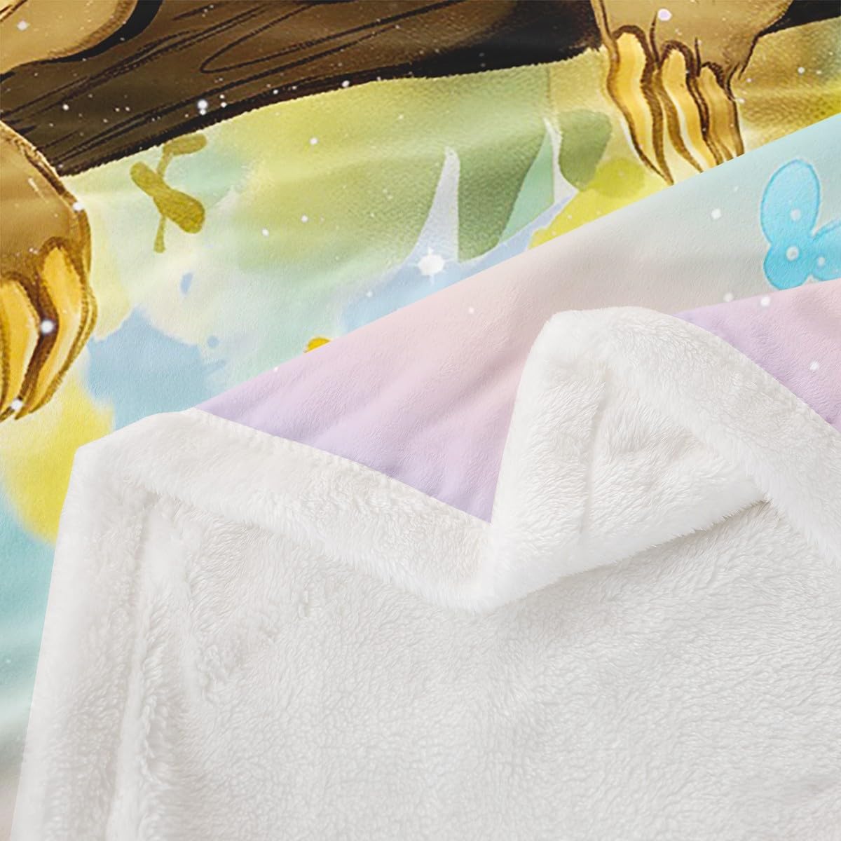 Feelyou Cute Sloth Sherpa Blanket Yellow Floral Animal Sloth Fleece Throw Blanket for Kids Boys Girls Cartoon Sloth Plush Blanket Sloth Fuzzy Blanket for Sofa Bed Couch 60"x80"