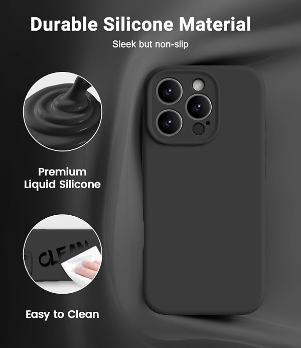 OTOFLY Magnetic for iPhone 16 Pro Case,Compatible with Magsafe,Classic Liquid Silicone Mobile Phone Case,Integrated Camera Control Button,Anti-Scratch Microfiber Lining, Black by OTOFLY - Used condition - Image 3