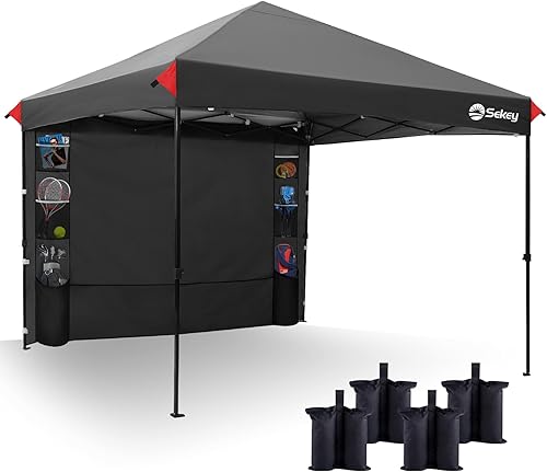 Miniatura 21 de Sekey 10x10 Toldo desplegable con configuración de un solo empuje - Toldo fácil de montar con 99% de bloqueo UV - Sombrilla solar instantánea para