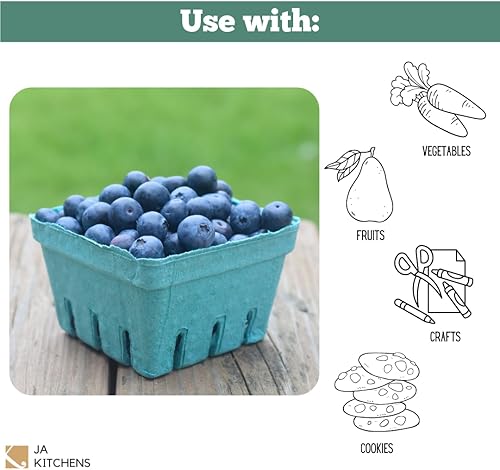 Miniatura 7 de Kitchens Green Moldeado Pulpa Fibra BerryProduce Vented 1 Pinta Cesta 40 Piezas