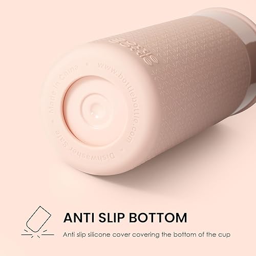 Miniatura 5 de BOTTLE BOTTLE Vasos de acero inoxidable con tapa y pajita, vaso de café de 20 onzas con funda de silicona para oficina en casa y fiesta de regalo