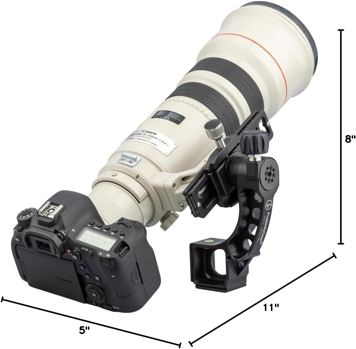 Canon DSLR with Telephoto Lens Mounted on a ProMediaGear Gimbal