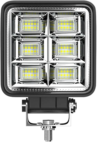 Farol de Milha Auxiliar Universal Quadrado Automotivo10-30V Bivolt 144W Super Forte, Longo Alcance 48 Leds, Para Carro Moto Caminhão Off Road Trator Maquina